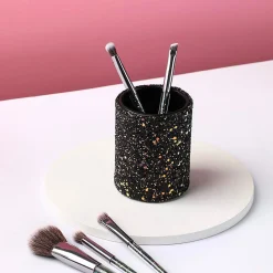 Set Di Pennelli Per Il Trucco Con Contenitore Nero